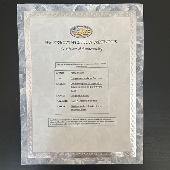 Two Picasso Prints Composition Studies for Guernica Matted 16x24" - Picture 6 of 6